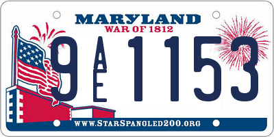 MD license plate 9AE1153