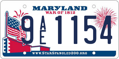 MD license plate 9AE1154