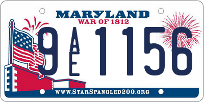 MD license plate 9AE1156