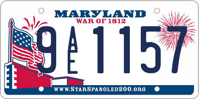 MD license plate 9AE1157