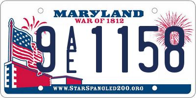 MD license plate 9AE1158