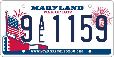 MD license plate 9AE1159