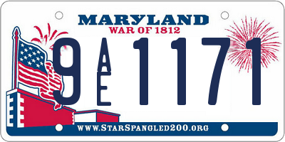 MD license plate 9AE1171