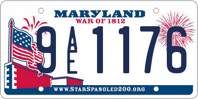 MD license plate 9AE1176