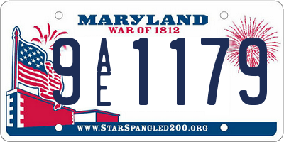 MD license plate 9AE1179
