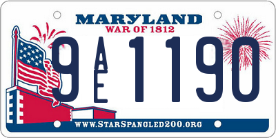 MD license plate 9AE1190