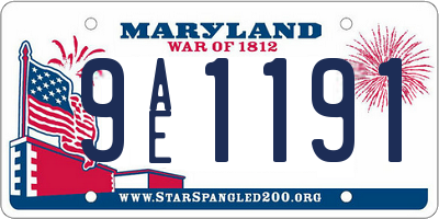 MD license plate 9AE1191