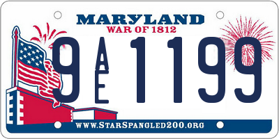 MD license plate 9AE1199
