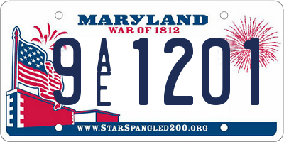 MD license plate 9AE1201
