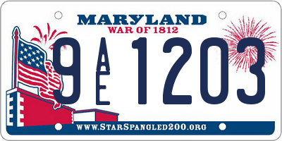 MD license plate 9AE1203