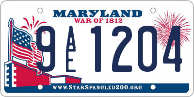 MD license plate 9AE1204
