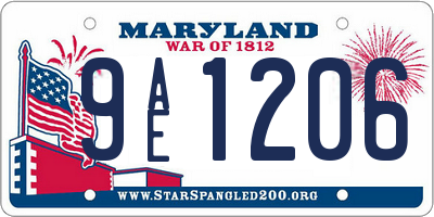 MD license plate 9AE1206
