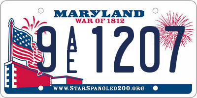 MD license plate 9AE1207