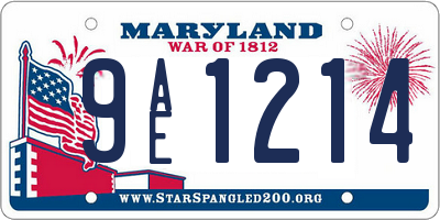 MD license plate 9AE1214
