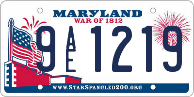 MD license plate 9AE1219