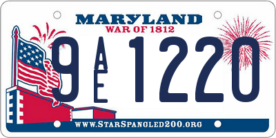 MD license plate 9AE1220