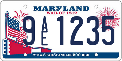 MD license plate 9AE1235