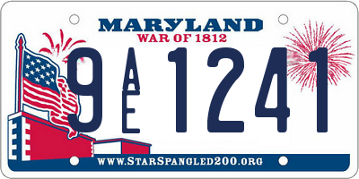 MD license plate 9AE1241