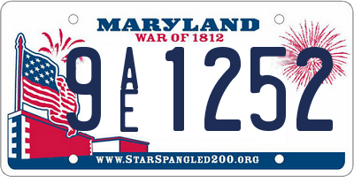 MD license plate 9AE1252