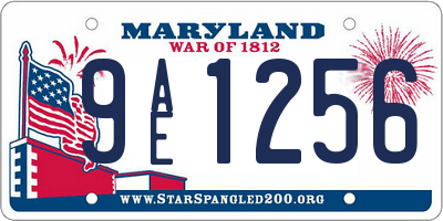 MD license plate 9AE1256