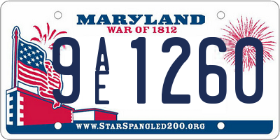 MD license plate 9AE1260