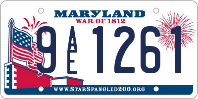 MD license plate 9AE1261