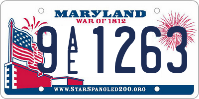 MD license plate 9AE1263
