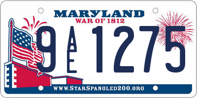 MD license plate 9AE1275