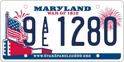 MD license plate 9AE1280