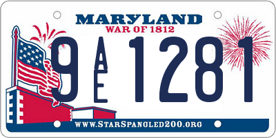 MD license plate 9AE1281