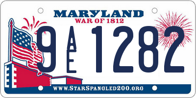 MD license plate 9AE1282