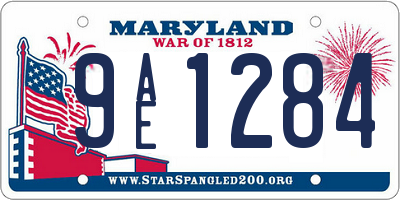 MD license plate 9AE1284