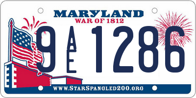 MD license plate 9AE1286