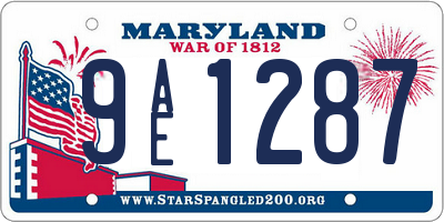 MD license plate 9AE1287