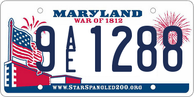 MD license plate 9AE1288