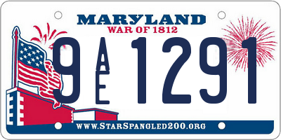 MD license plate 9AE1291