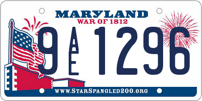 MD license plate 9AE1296
