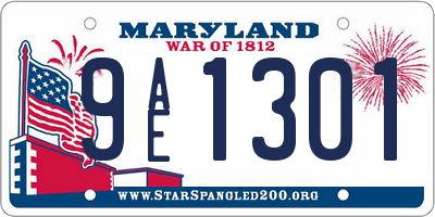 MD license plate 9AE1301