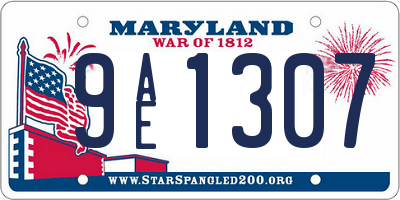 MD license plate 9AE1307