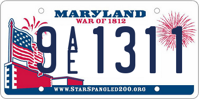MD license plate 9AE1311
