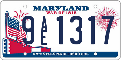 MD license plate 9AE1317