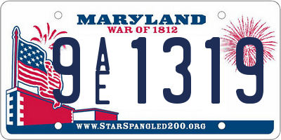 MD license plate 9AE1319