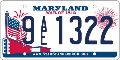 MD license plate 9AE1322