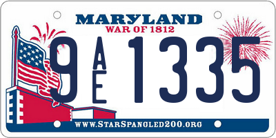 MD license plate 9AE1335