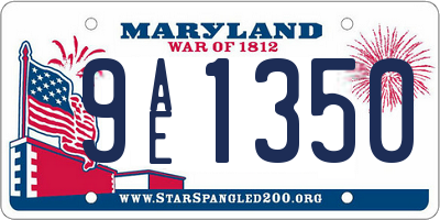 MD license plate 9AE1350