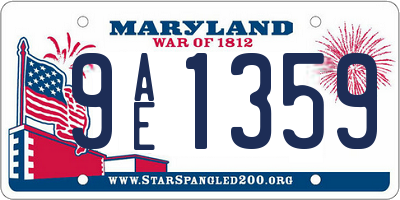 MD license plate 9AE1359
