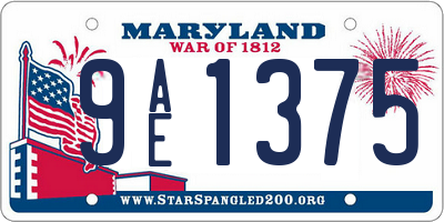 MD license plate 9AE1375