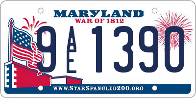 MD license plate 9AE1390