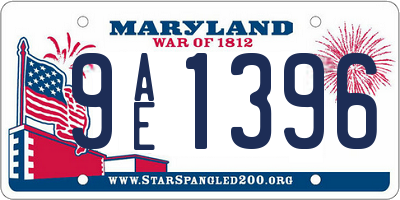 MD license plate 9AE1396