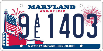 MD license plate 9AE1403